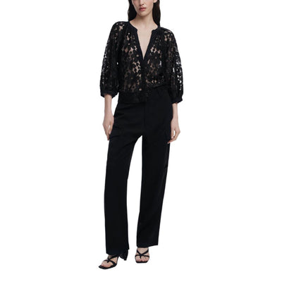 Black Polyester Blouse