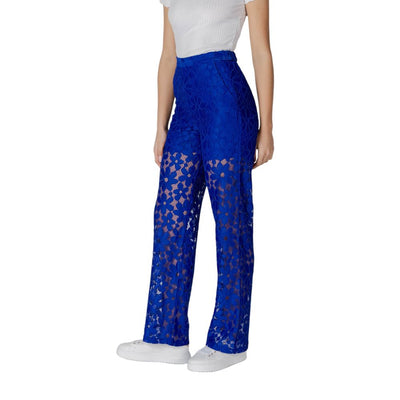 Blue Polyester Pant