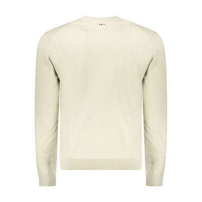Beige Cotton Men Sweater