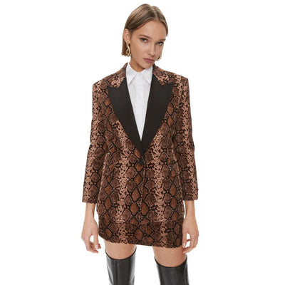 Brown Cotton Women Blazer
