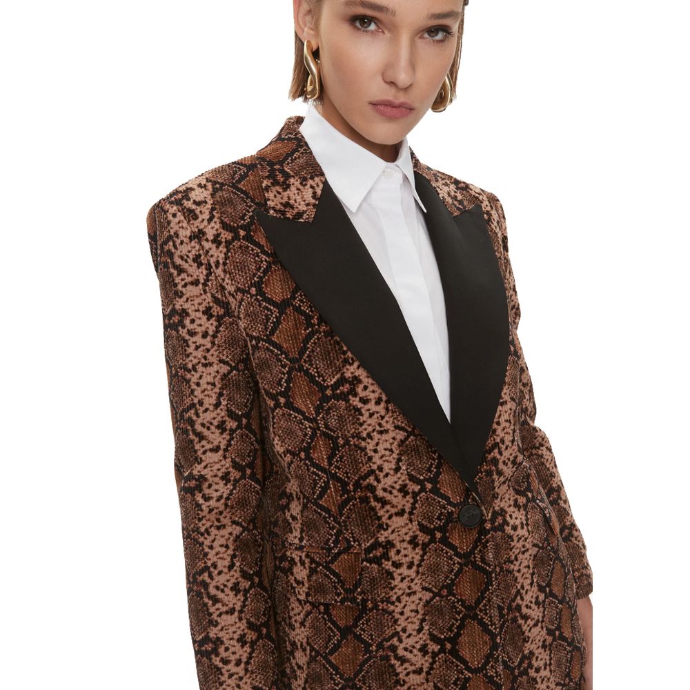 Brown Cotton Women Blazer