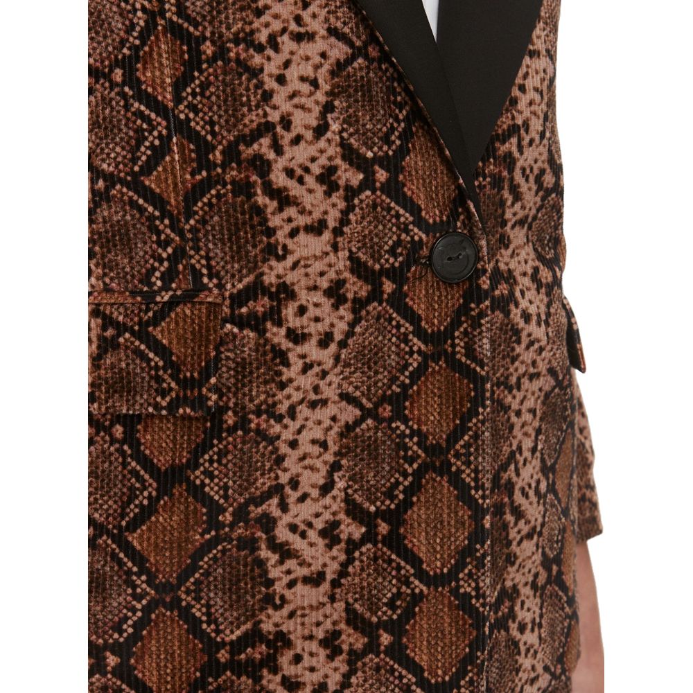 Brown Cotton Women Blazer