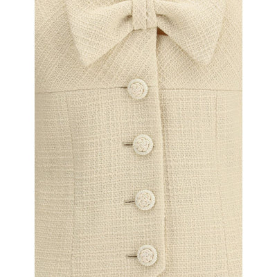 Short Jacket in Plain Wool Tweed